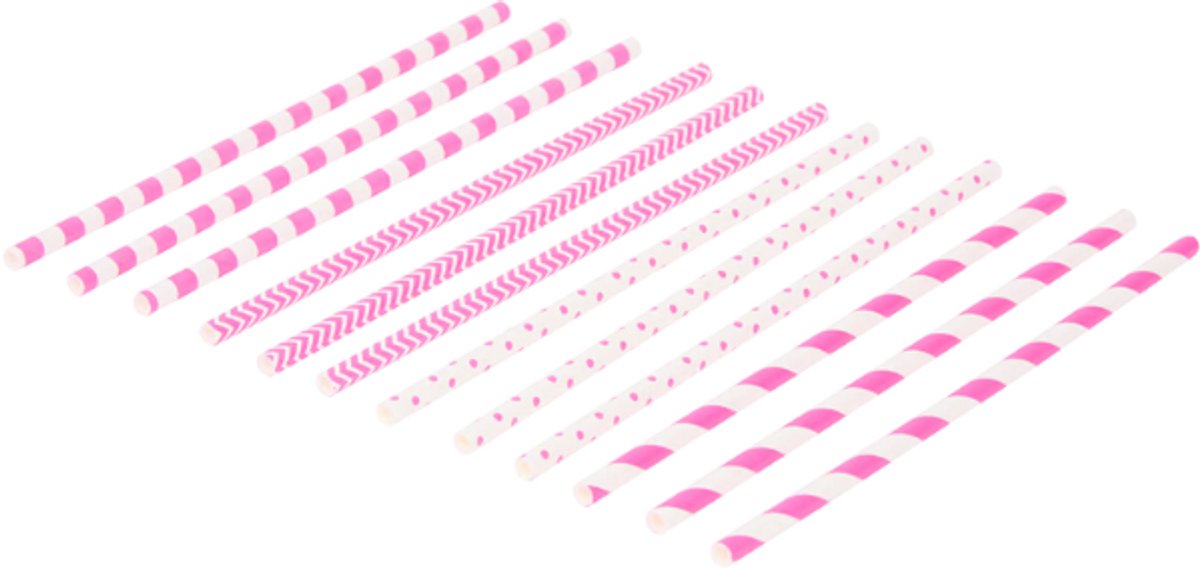 100 x papieren rietjes 100% composteerbaar blauw Kartonnen Drinkrietjes Roze