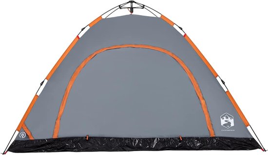 vidaXL Tent - 5-Persoons - Snelontgrendeling - Grijs/Oranje Kampeertent - Dome Tent - Tent 5 Persoons - Waterdichte Tent - Camping Tent van Vidaxl — afbeelding 3
