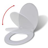 vidaXL Siège de toilette à fermeture douce blanc ovale