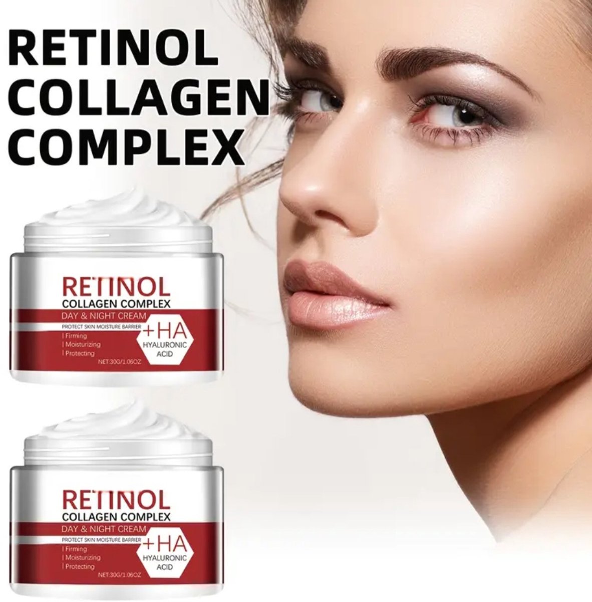 Retinol Collageen Complex Dag & Nachtcrème - 2 stuks x 30g - Anti-Aging - Met Hyaluronzuur