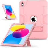 Convient aux étuis iPad 11 et iPad 10 - 11e et 10e génération - 10,9 pouces - 2024 et 2022 - Étui antichoc - Étui - Avec support - Antichoc - Rose