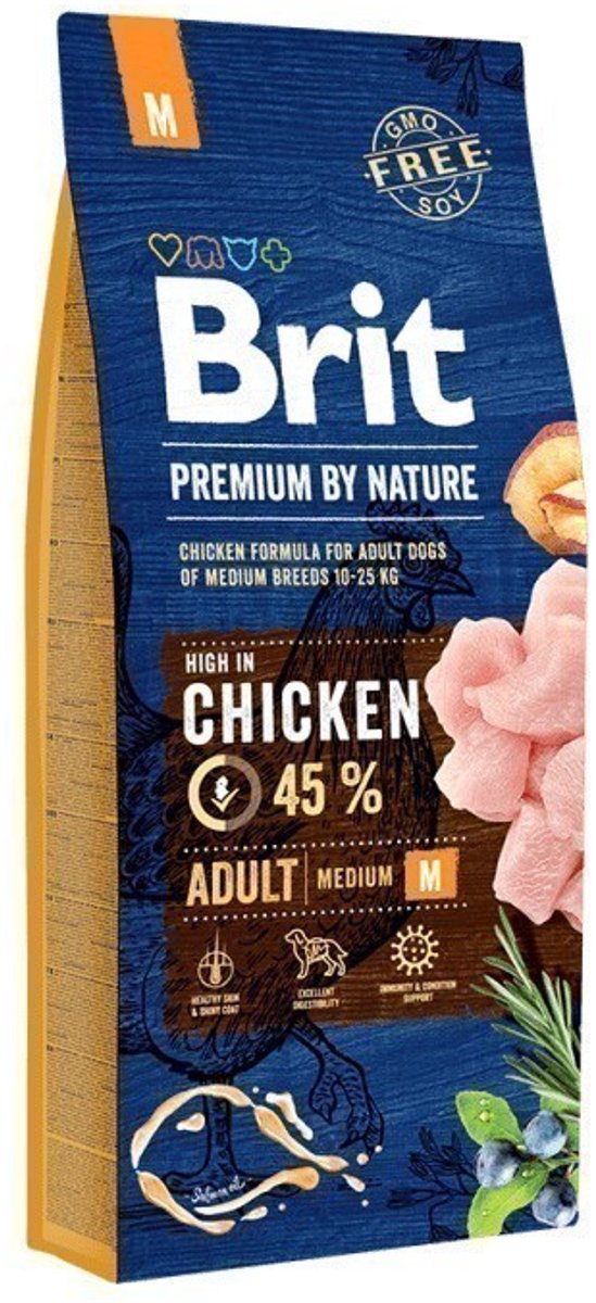 Brit Premium by Nature hondenvoer Adult M 15 kg - Hond