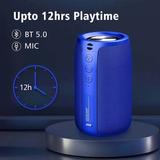 Bluetooth speaker donkerblauwt-Supersubwoofer-Bluetooth 5.0-stereo-surroundgeluid-IPX5 waterdicht-Ondersteuning TWS, TF-donkerblauwt van Supersubwoofer — afbeelding 2