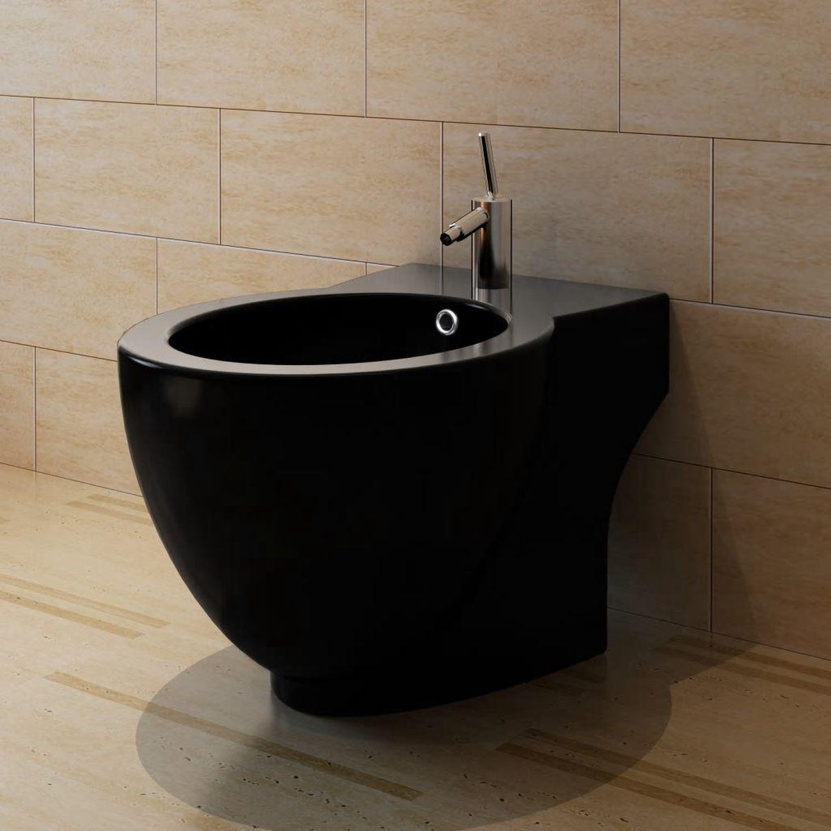 Ronde staande keramieken bidet (zwart) - vidaXL