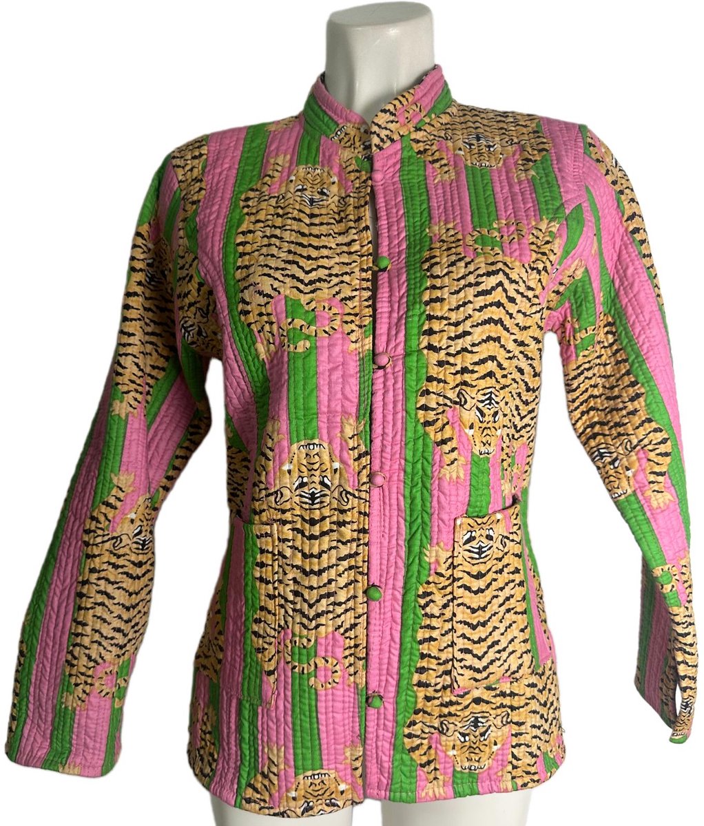 HS Reversible Jas Dames - Roze Groen - Maat L/XL