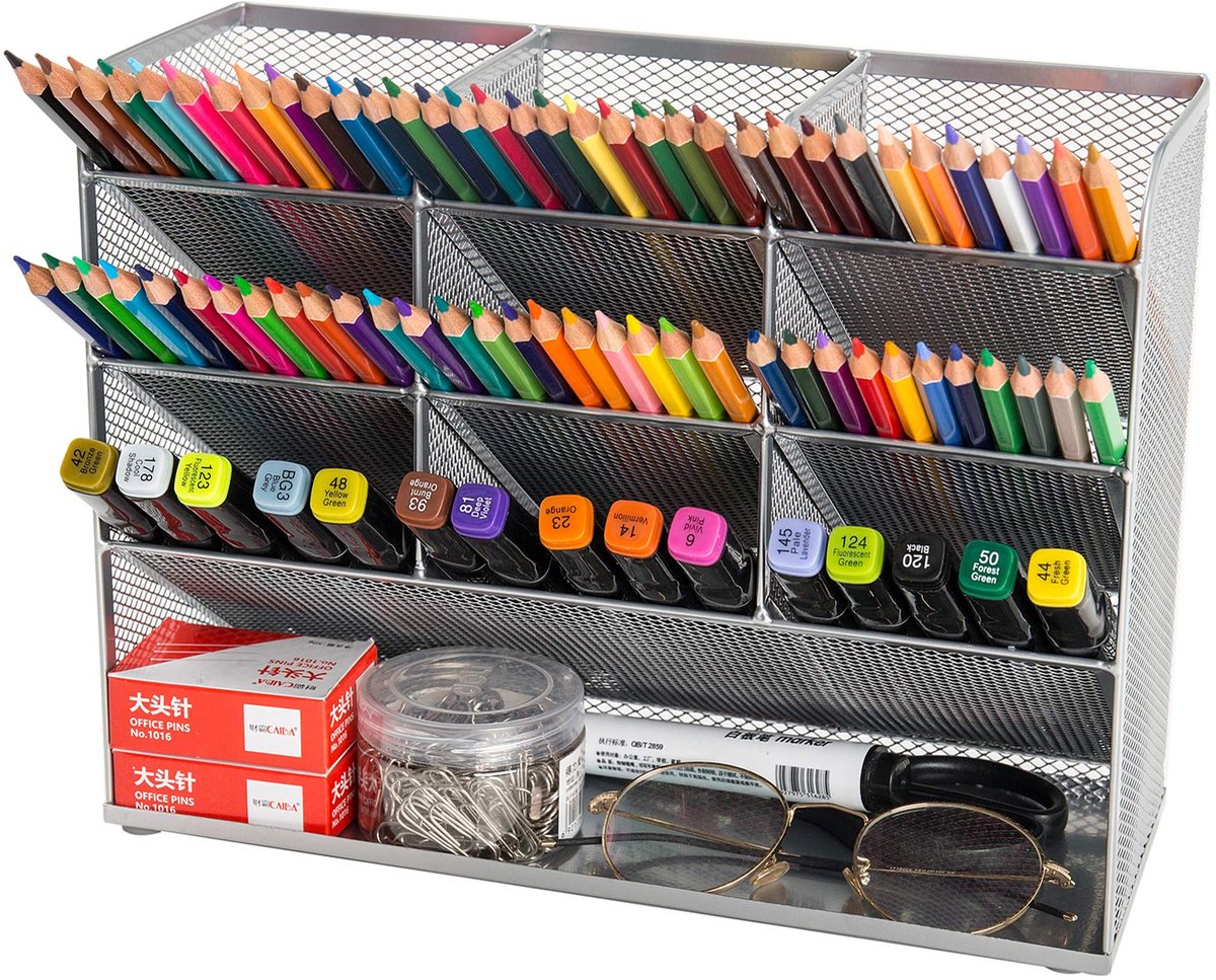 Ibenzoa® Multifunctionele Metalen Bureau Organizer voor Optimaal Ruimtegebruik en Efficiënte Opberging