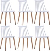 vidaXL Eetkamerstoelen 6 st kunststof wit
