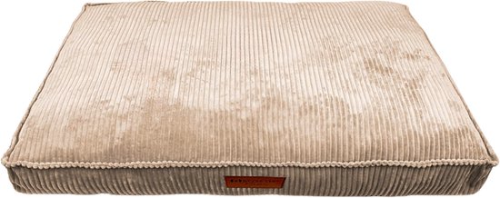 By Cee Cee Orthopedisch Hondenkussen - Orthopedische Hondenmand – Royal Collection Hondenbed – Ribstof - Lichtbruin- 100x70 – Bubble Foam