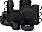 Bol.com Deleca Serviesset 6 Persoons Kyoto - Koffiekopjes met oor / Schaaltjes / Grote Borden en Kleine Bordenset - Japandi stij... aanbieding