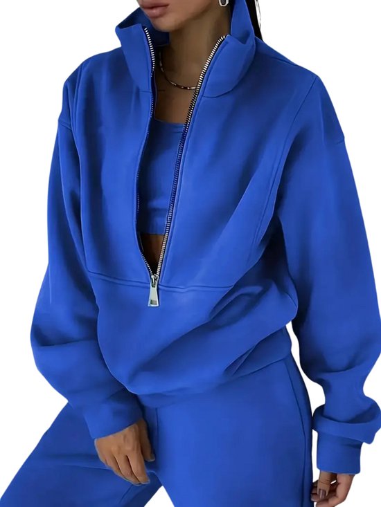 Survêtement Nivard Femme - Survêtement d'intérieur - Adultes - Capuche - Pantalon de jogging - Pantalons de jogging - Sweat à capuche - Blauw - Taille XL