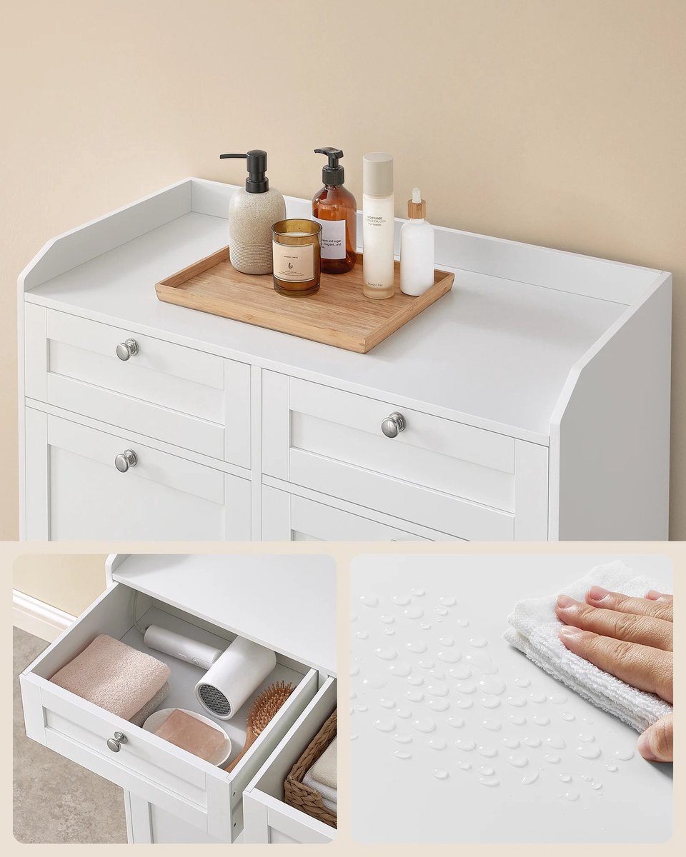 Creavit Sally badkamermeubel Garda Walnoot 80cm met keramische wastafel 2 lades Softclose - - Online Sanitairwinkel