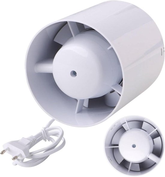 Badkamerventilator 100 mm met schakelaar - Stille afvoerventilator 12 W 130 m³/u -... | bol