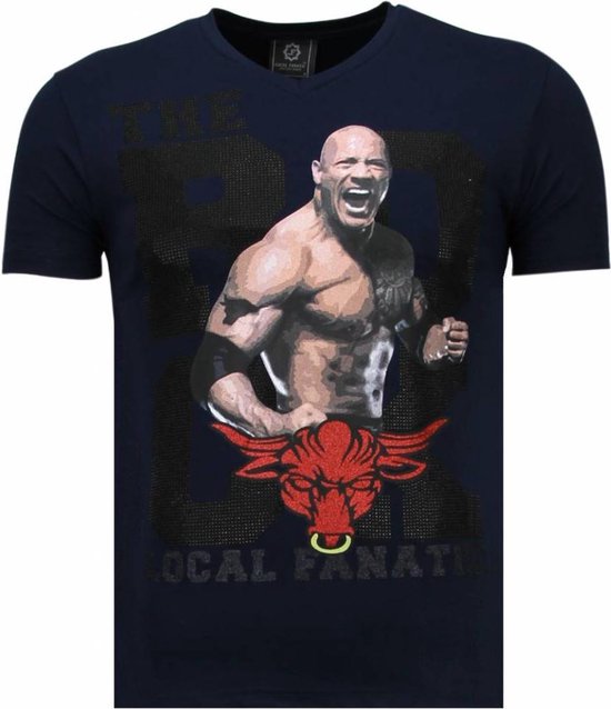 Local Fanatic The Rock - T-shirt strass - Navy The Rock - T-shirt strass - T-shirt homme marine taille M