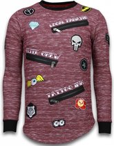 Local Fanatic Longfit Embroidery - Sweater Patches - Elite Crew - Bordeaux - Maten: L