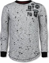 Local Fanatic Longfit Broderie - Patchs de pull - Guerrilla - Pulls gris / col rond pour homme Pull taille L