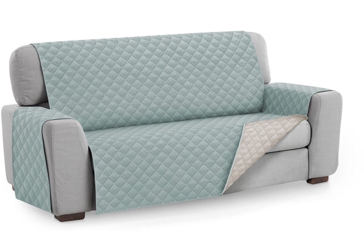 Unyqoos ® Stijlvolle Reversibele Sofa Beschermhoes voor 3-Zitsbank in Aquamarijn - Comfortabel en Praktisch Ontwerp groen