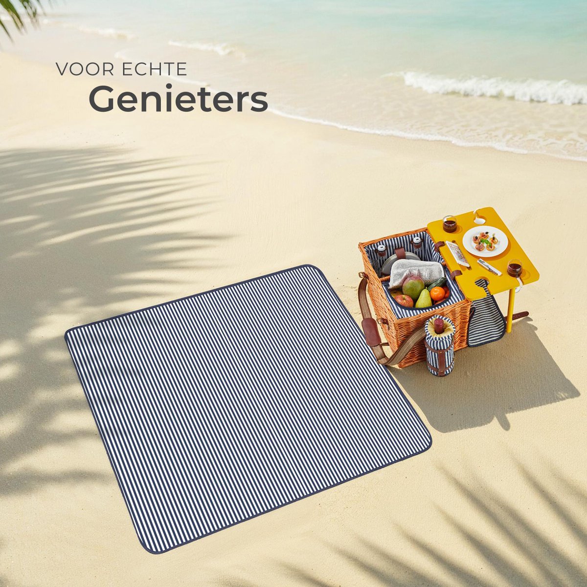 tectake Picknickmand Texel voor 4 personen, met koelvak & accessoires