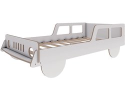 Need Sleep - Kinderbed Auto Jeep - Pouterbed 140x70 cm - Wit - Autobed voor Jongens en Meisjes