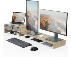 Unyqoos ® Verstelbare Ergonomische Monitorstandaard met Opberglade voor Computer en Laptop