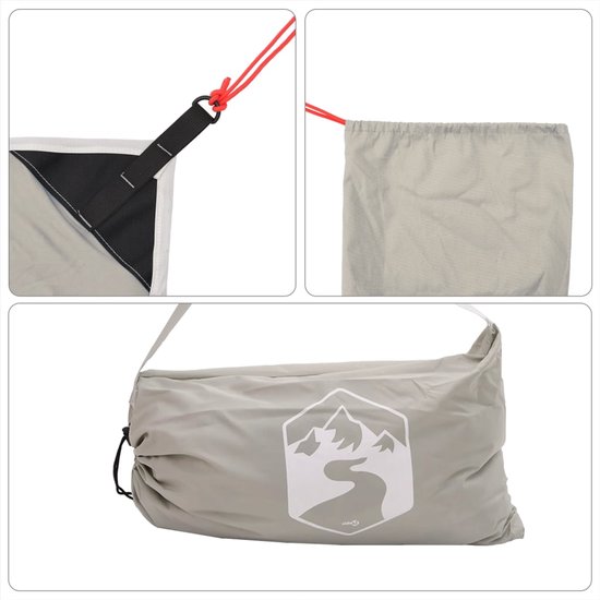 vidaXL - Strandluifel - met - zandankers - 214x236 - cm - grijs van Vidaxl — afbeelding 5