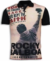 Local Fanatic Rocky Balboa The Movie - Digital Rhinestone Polo - Zwart - Maten: XL