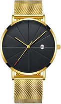 Chicago Gold Mesh Horloge | Staal | Goudkleurig / Zwart | Ø 40 mm