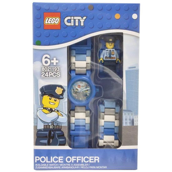 LEGO City Link Horloge politie kunststof blauw 8021193 - LEGO
