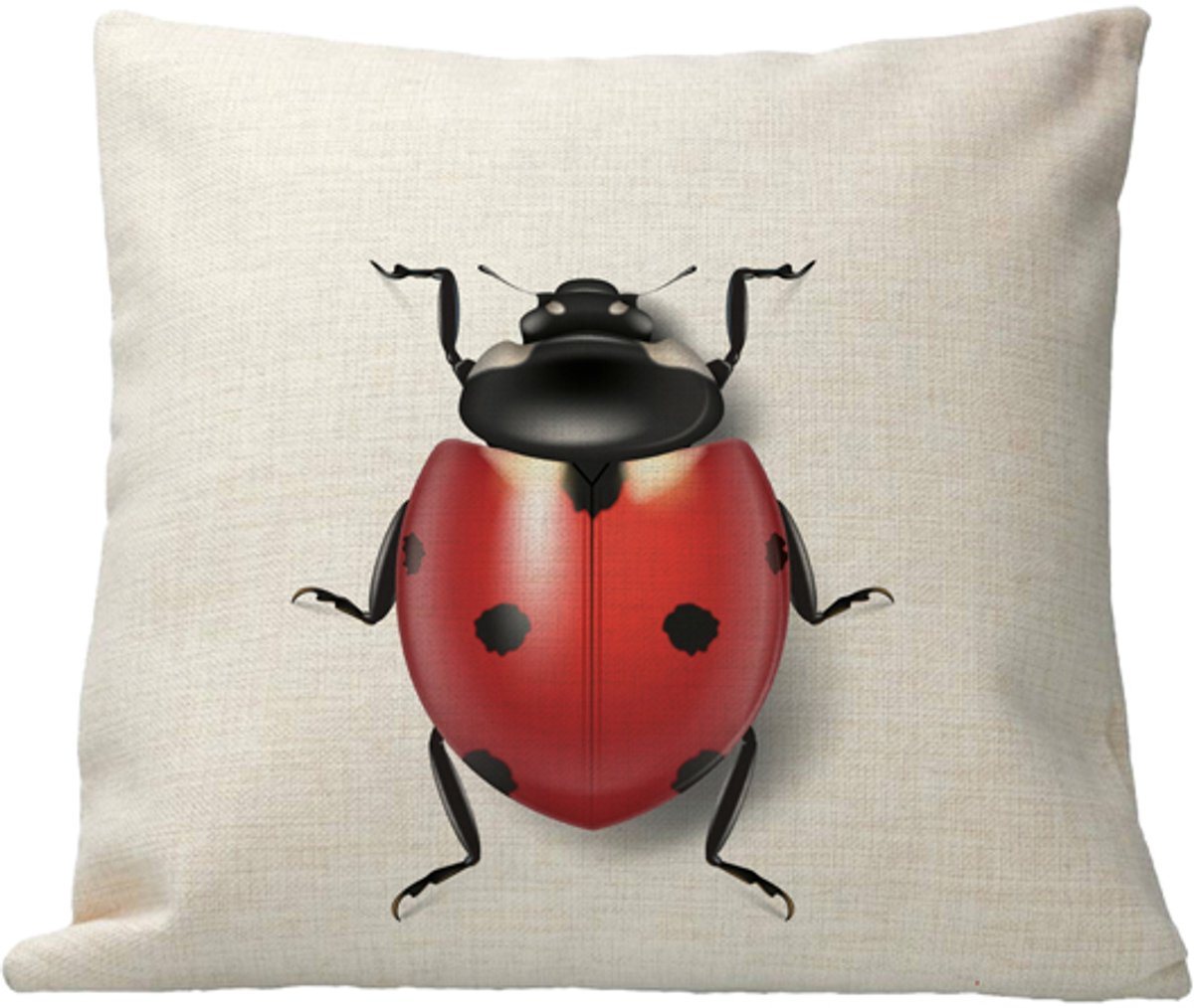 Geurfruit - Kussen - Design - Insect - Lieveheersbeestje - Linnen - Kleurvast - inclusief vulling