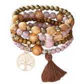 Armbanden set roze goud hartje - Kralenwinkel Albertien