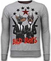 Bad Boys - Rhinestone Sweater - Grijs