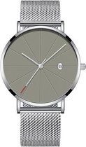 Chicago Grey Mesh Horloge | Staal | Grijs / Zilver | Ø 40 mm
