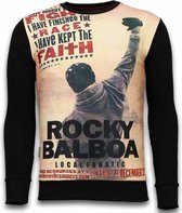 Local Fanatic Rocky Balboa Faith - Pull en strass numérique - Pull homme noir S