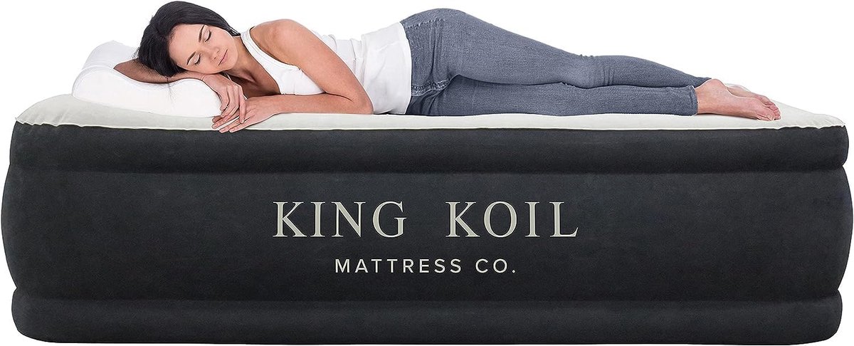 Luxe Queensize Luchtmatras met Ingebouwde Hogesnelheidspomp - Lekbestendig en Dubbel Hoog Opblaasbed voor Kamperen