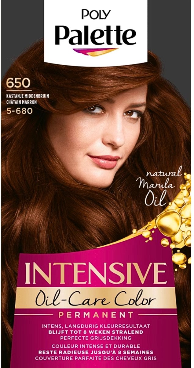 Palette Intensive Oil-Care Color Haarkleuring 650 Kastanje Middenbruin - 1 stuk