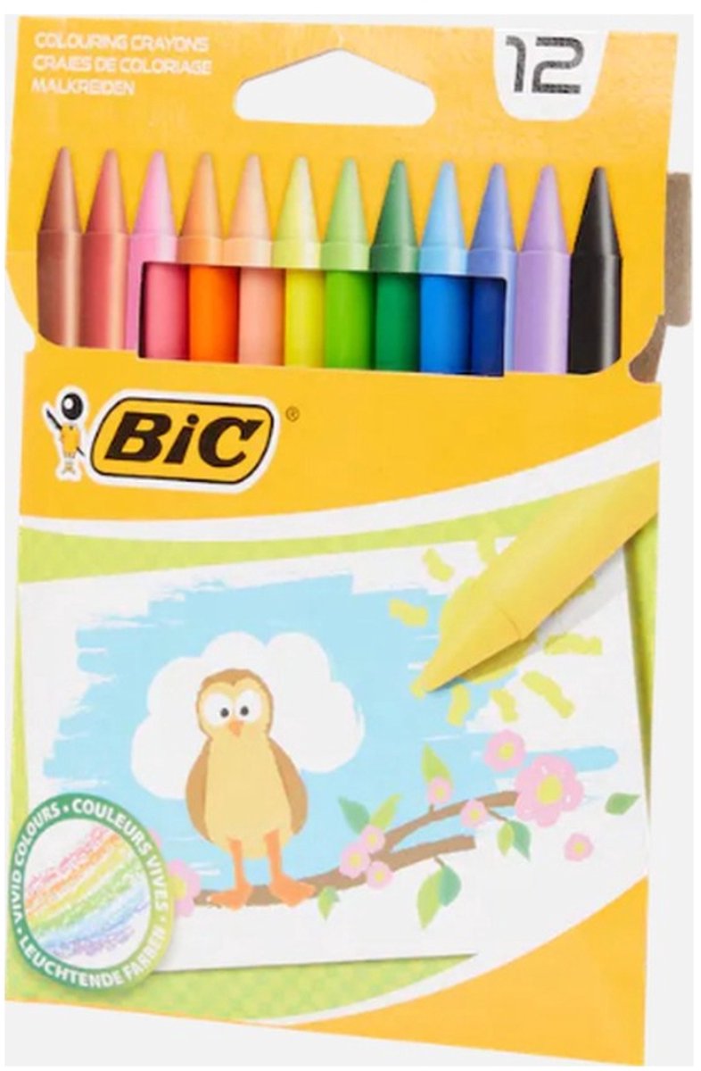 BIC - Waskrijt - Diverse Kleuren - 12 Krijtjes - 1 stuk — afbeelding 2