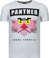 Panther For A Cougar - Rhinestone T-shirt - Wit