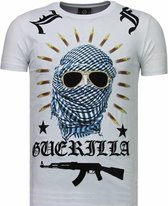 Freedom Fighter - Rhinestone T-shirt - Wit