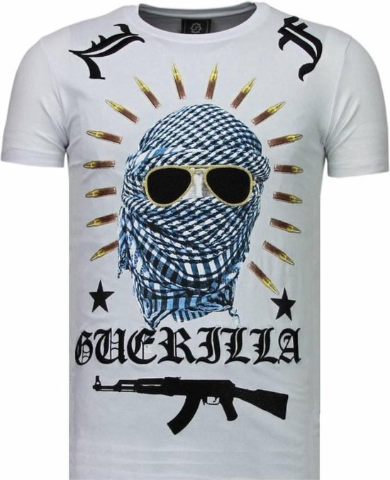 Local Fanatic Freedom Fighter - T-shirt strass - White Freedom Fighter - T-shirt strass - T-shirt homme bleu taille L