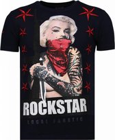 Fanatique locale Marilyn Rockstar - T-shirt strass - Bleu Marilyn Rockstar - T-shirt strass - T-shirt homme blanc taille XL