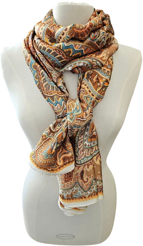 Elegante dames satijn sjaal -Youhomy accessoires XL Silk sjaal 78X185 CM - Dunne Langwerpige satijn sjaal - zijden sjaal- Luxe shawl- Omslagsjaal- Moederdag cadeau- Bloemen Design| cadeaus voor vrouwen| Moederdag| Verjaardag cadeau