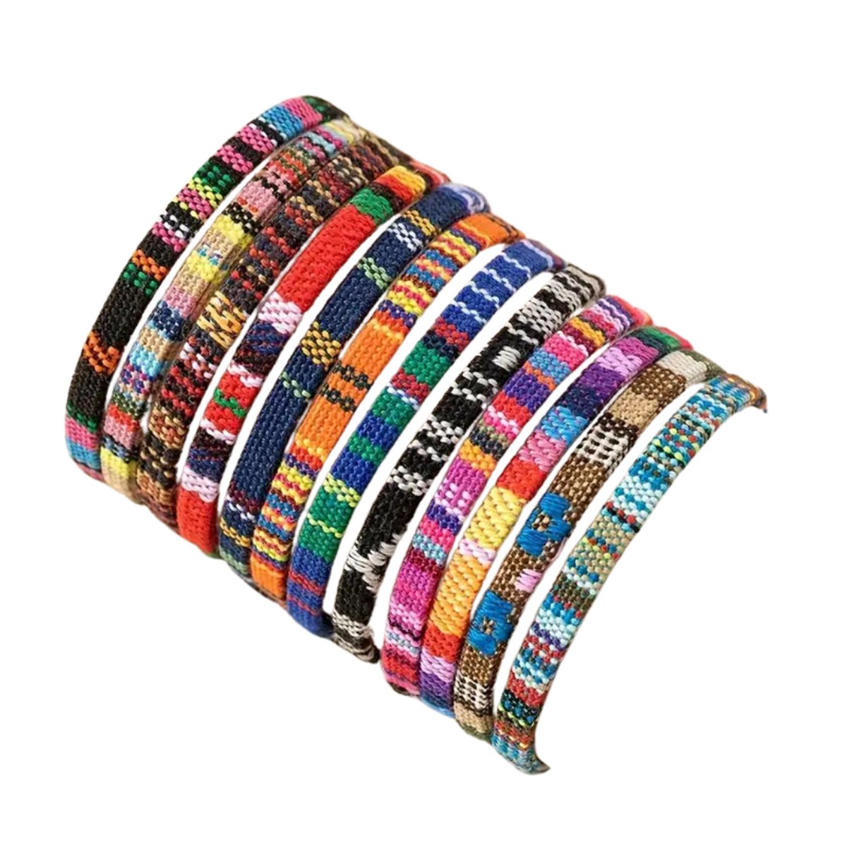 Bovista Armband - Staal - Nep Zilver - Dames - 12 St - Gemengde Kleuren