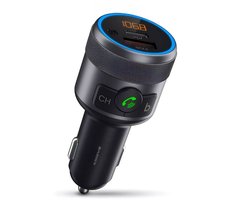 Transmetteur FM Bluetooth Xssive - Kit voiture avec Power - Chargeur voiture USB C 24 W et USB A 18 W - Appels mains libres - Microphone intégré - Récepteur Audio