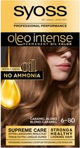 SYOSS Oleo Intense 6-80 - Haarverf - Permanente Haarkleuring - Caramelblond - Langdurige Kleur - Professionele Grijsdekking - Zonder Ammoniak - 1 stuk