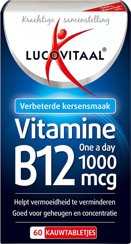 Lucovitaal Vitamine B12 1000 micogram Voedingssupplement - 60 kauwtabletten - Kersensmaak