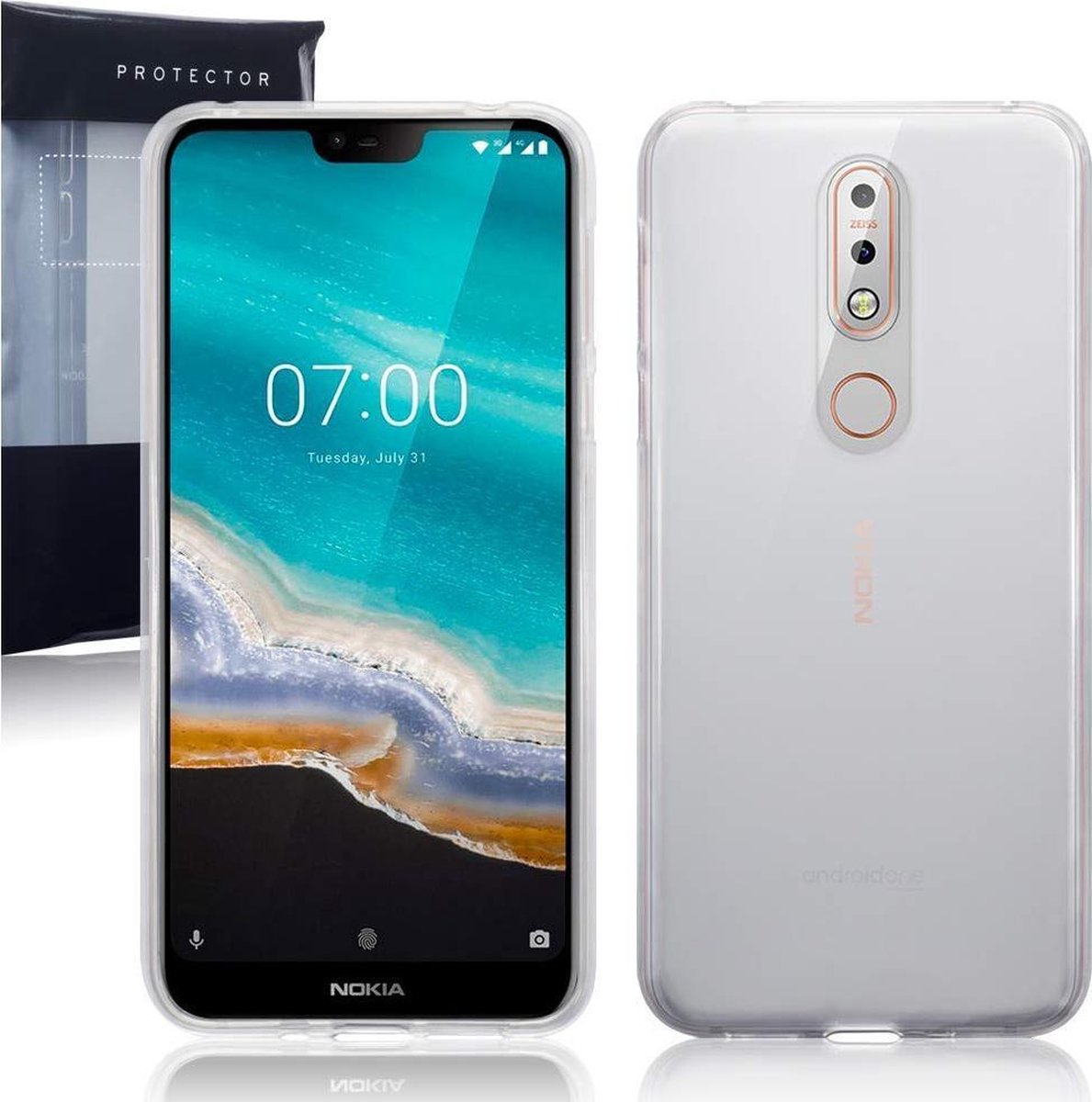 Hoesje voor Nokia 7.1 (2018), gel case, doorzichtig