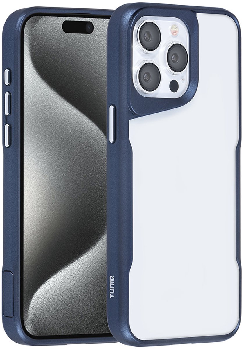 TUNIQ Back cover - iPhone 14 Pro Max - Blue - Antislip grip - Draadloos laadcompatibel