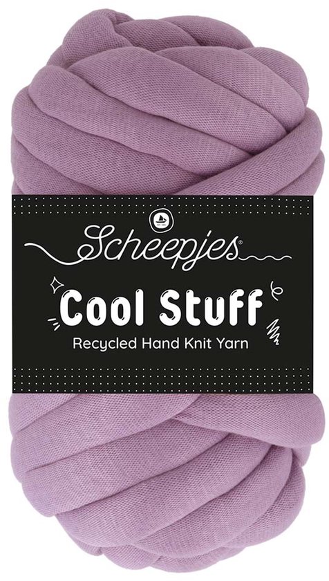 Fil Scheepjes Cool Stuff 'Violet Vibes', couleur violet doux, en grosse pelote.