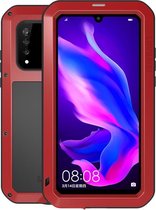 Huawei P30 Lite hoes, Love Mei, metalen extreme protection case, zwart-rood | GSM Hoes / Telefoonhoes Geschikt Voor: Huawei P30 Lite