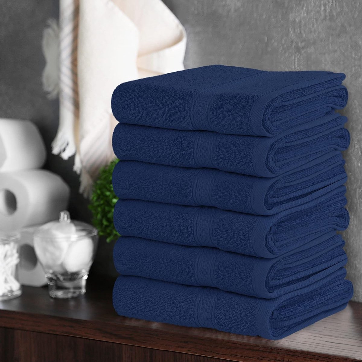 Famanu - 6 Set Premium Handdoeken, (41 x 71 CM) 100% Ringgesponnen Katoen, Ultra Zacht en Zeer Absorberend voor Badkamer, Fitnessruimte, Douche, Hotel en Spa