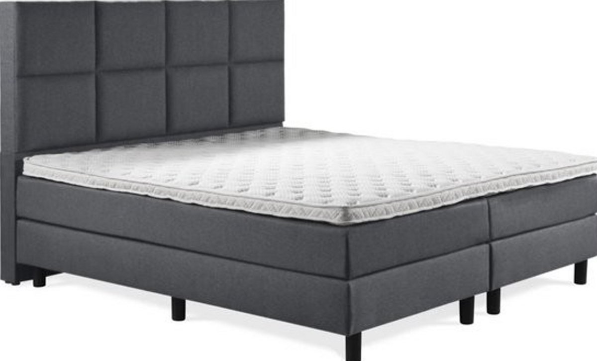 Sweet Sleep Boxspring Luxe - 8-Vlaks Hoofdbord - 180x200 - Antraciet